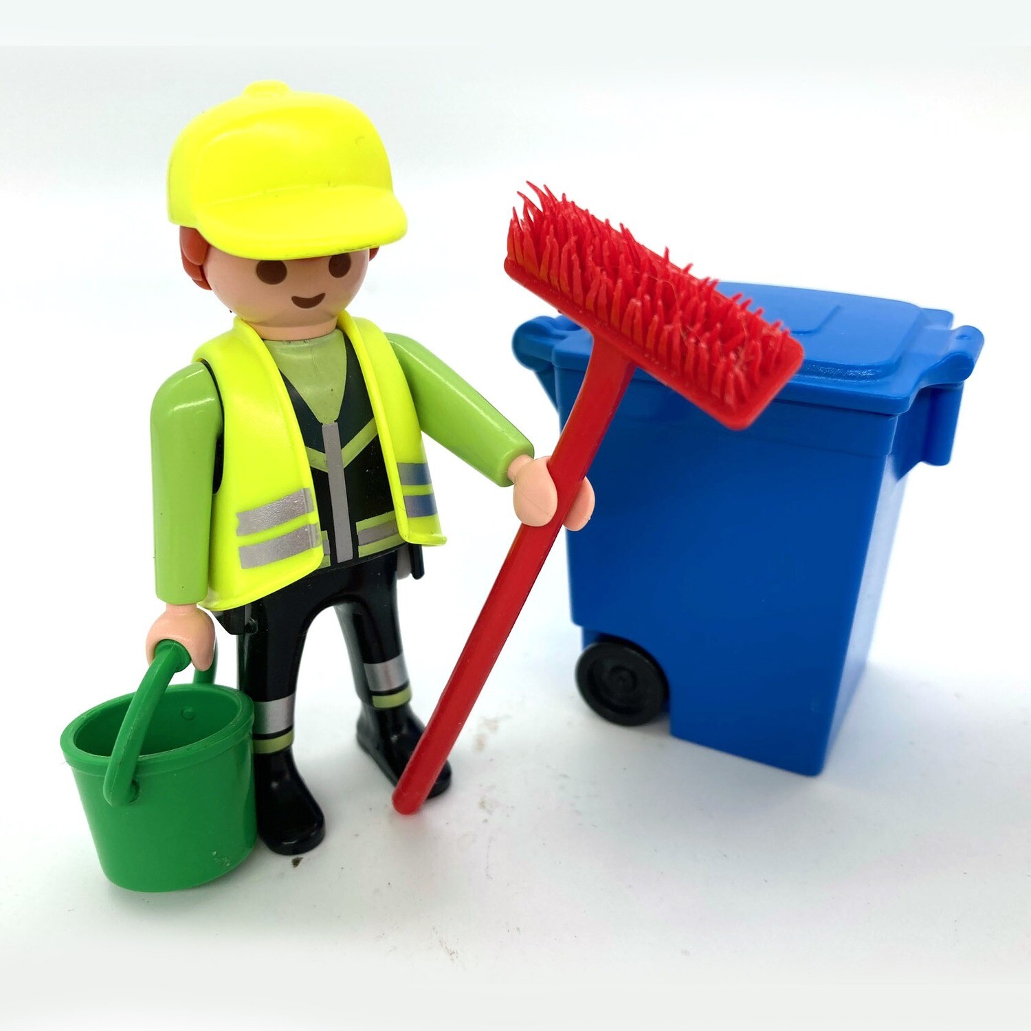 playmobil cantonnier et poubelle