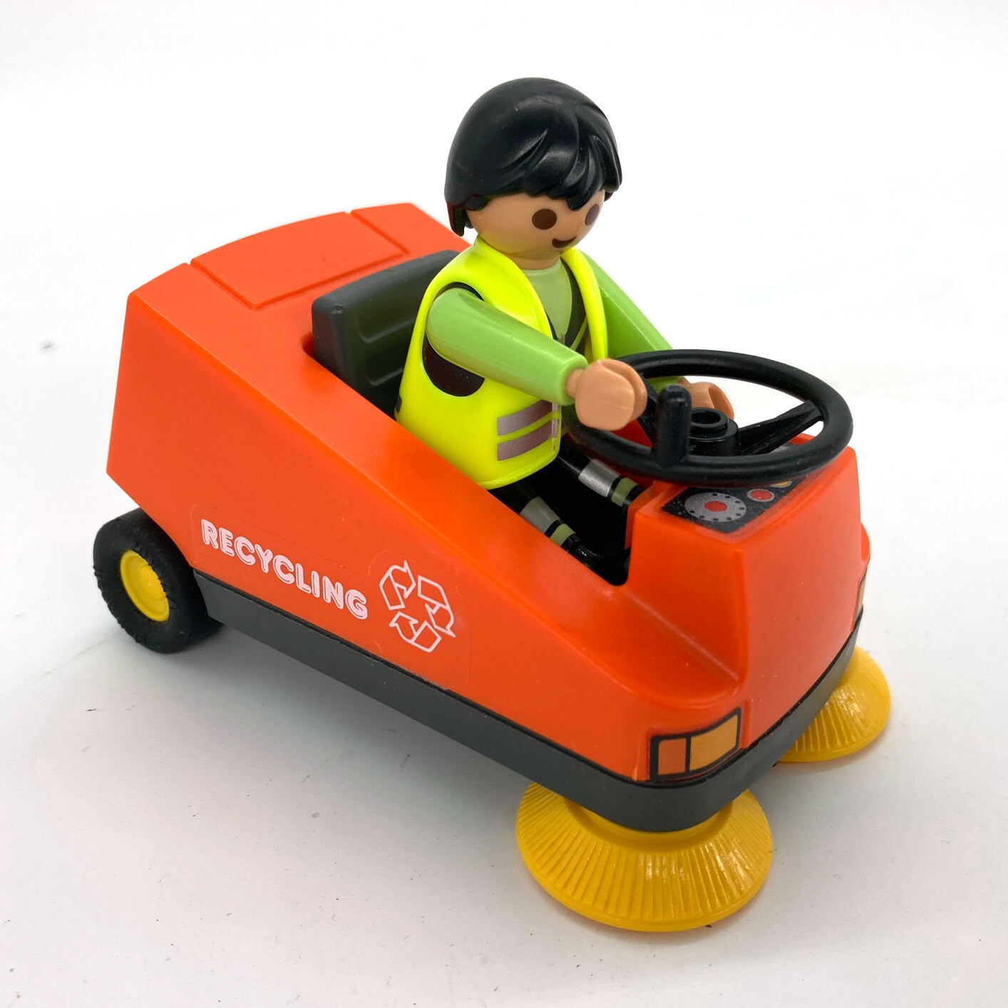 playmobil balayeuse pour nettoyer le sol orange