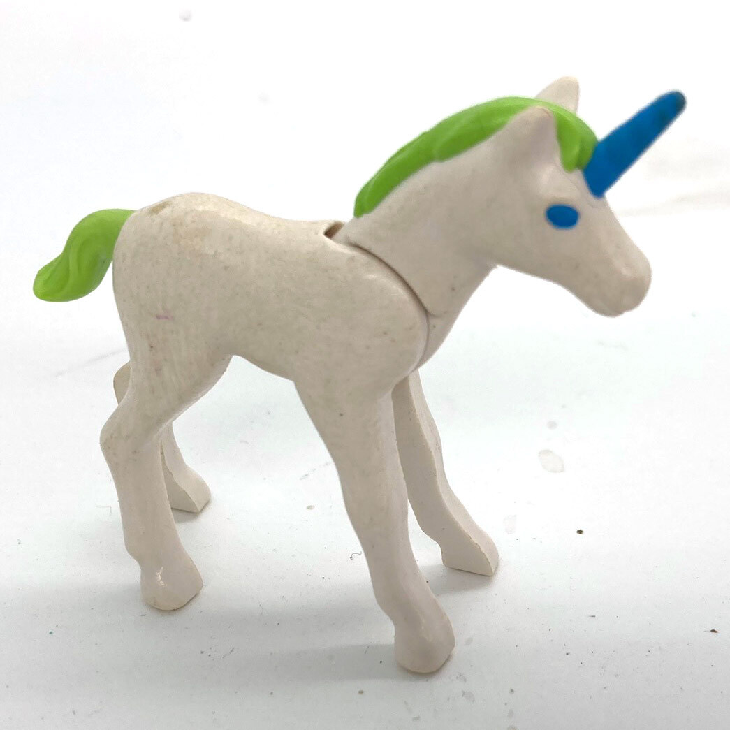 playmobil licorne bébé blanche corne bleu