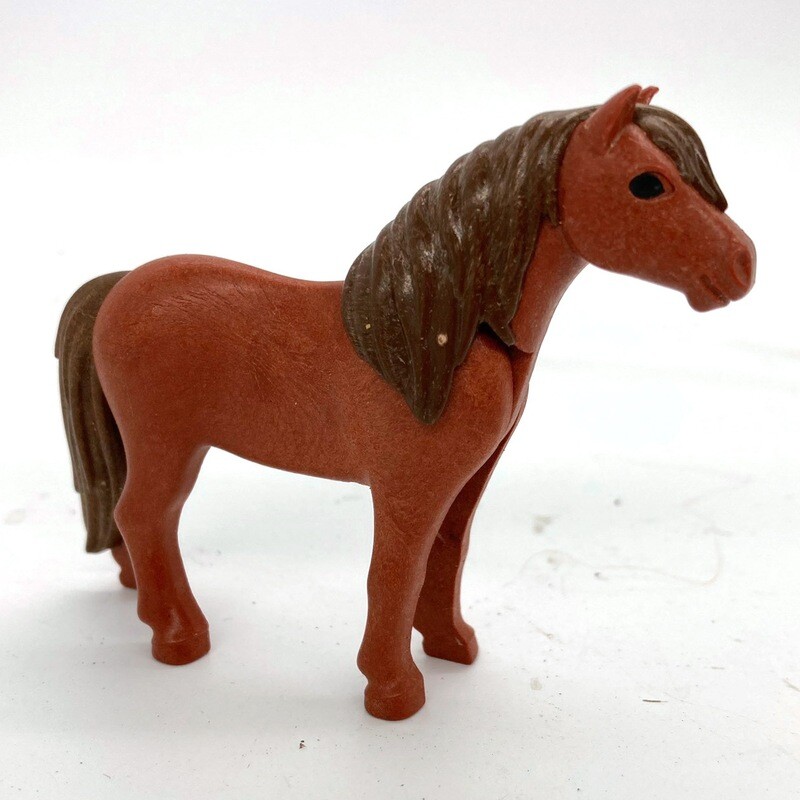 playmobil poney moderne marron