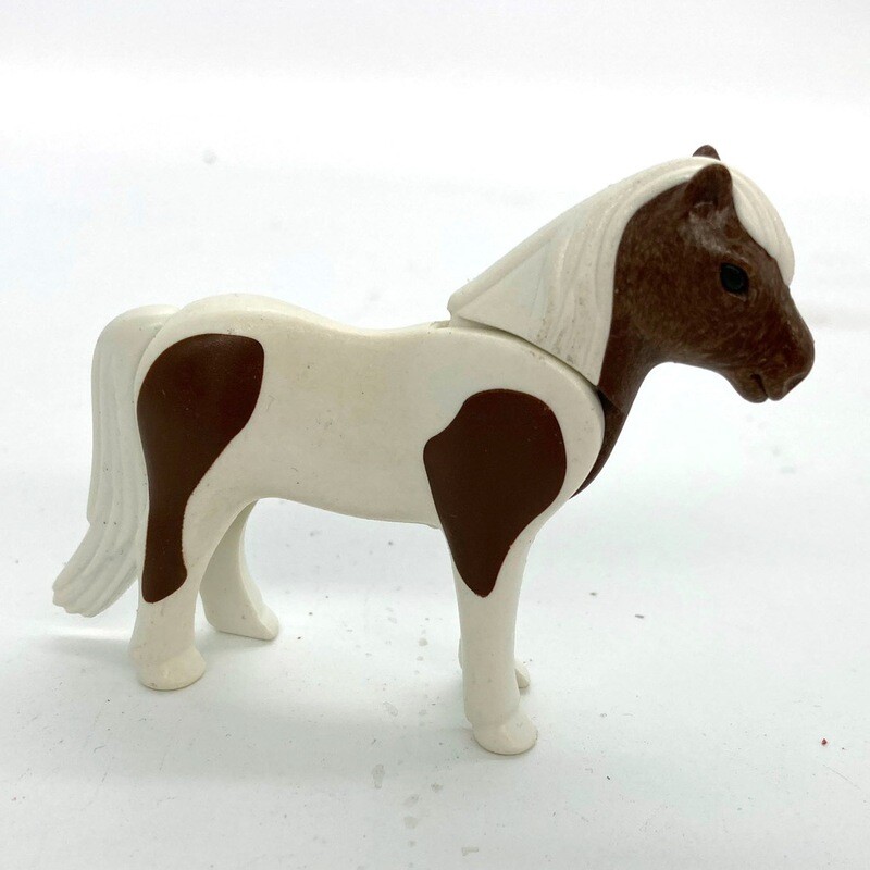 playmobil poney moderne blanc marron