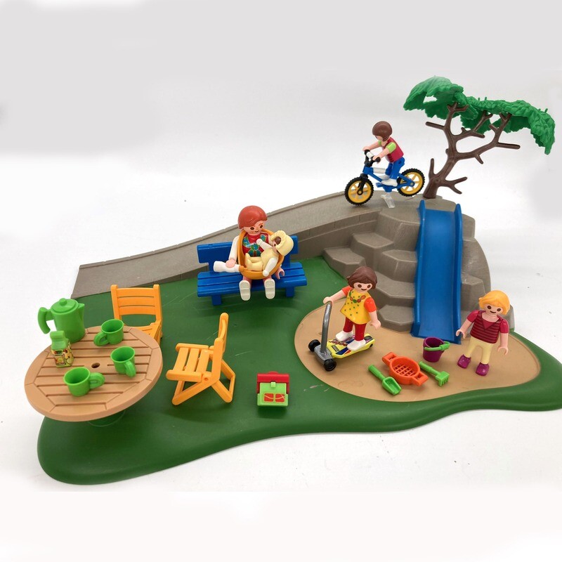 playmobil parc enfant toboggan velo
