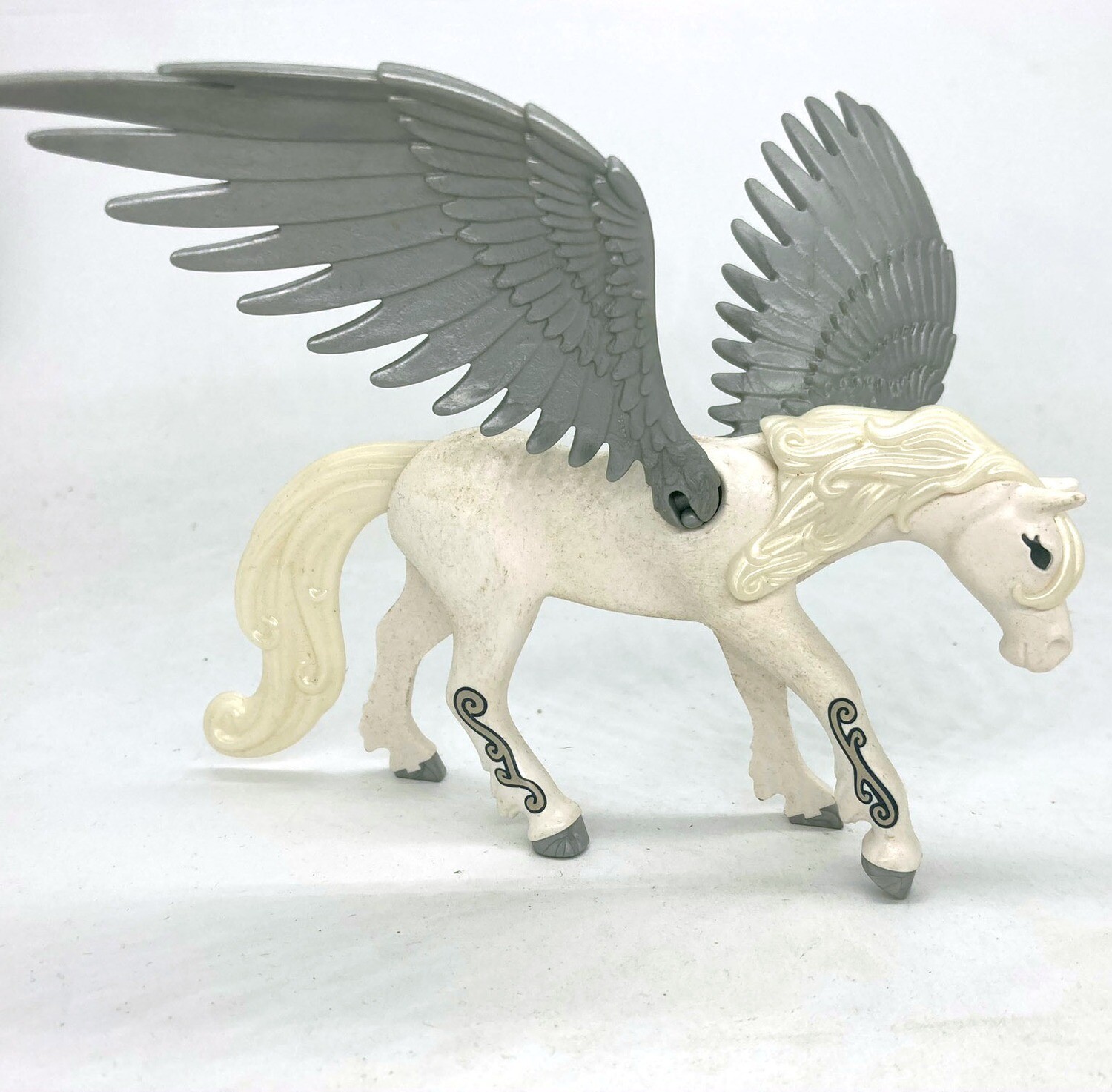 playmobil cheval volant pegase argent