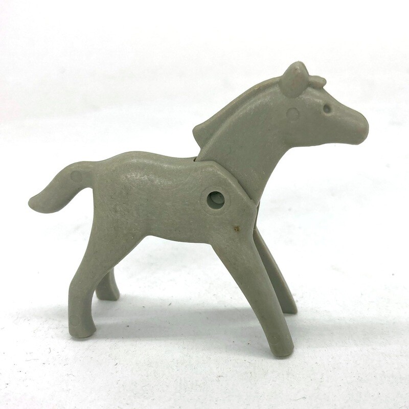 playmobil poulain vintage gris