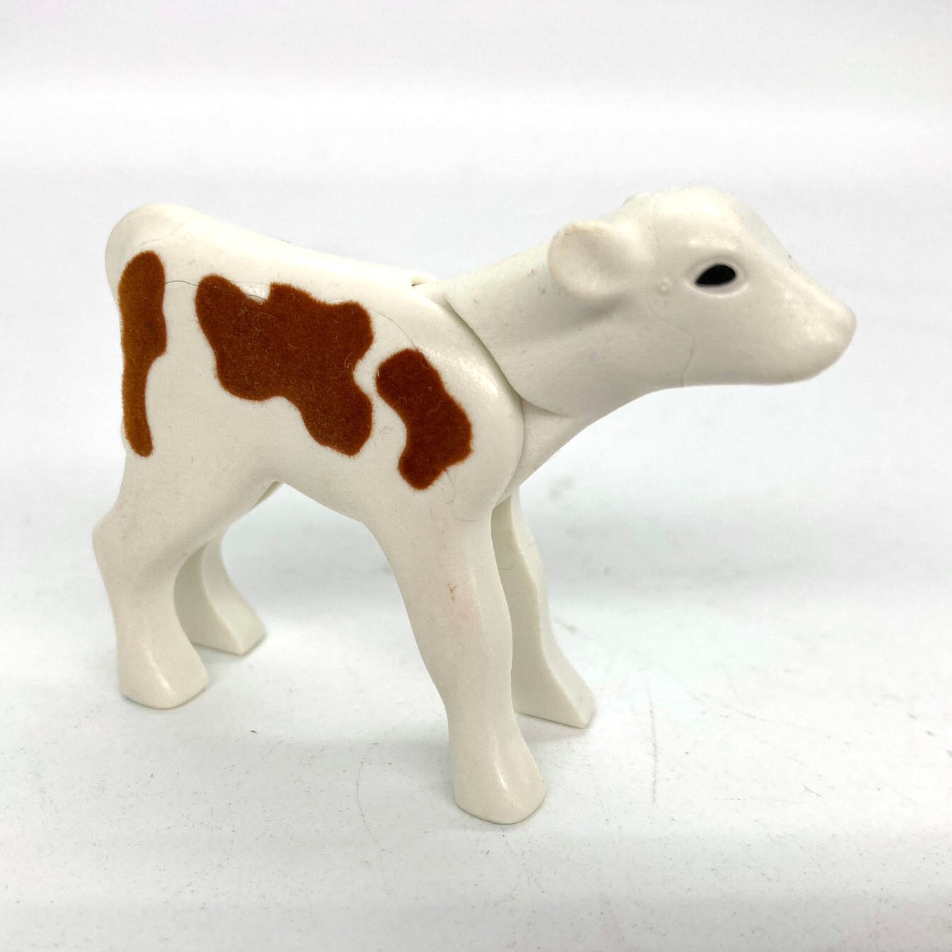 playmobil veau marron blanc velours