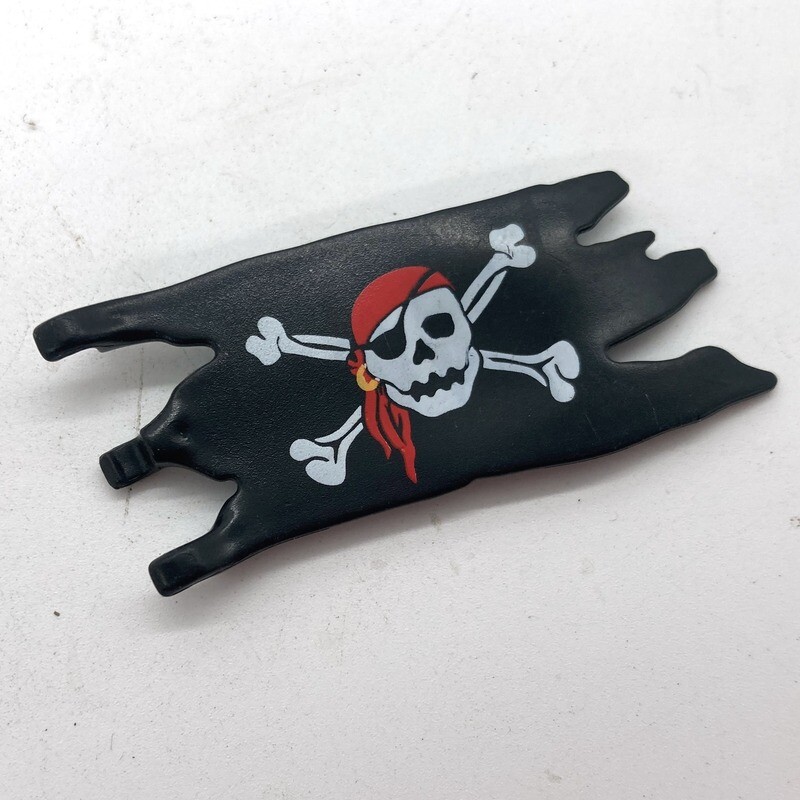 Playmobil drapeau déchiré crane noir pirate