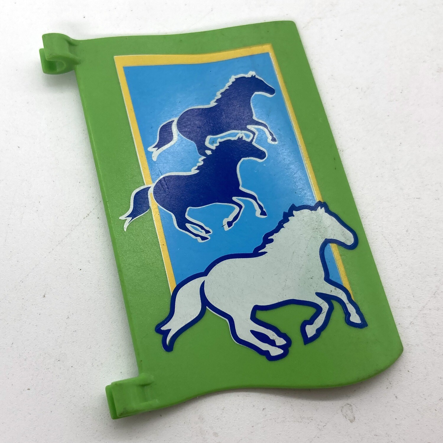 Playmobil drapeau cheval vert bleu