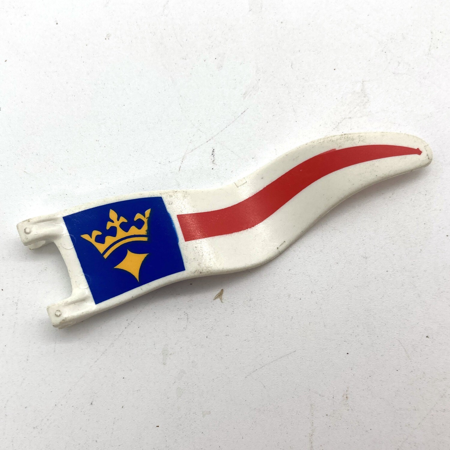 Playmobil drapeau long couronne bleu rouge