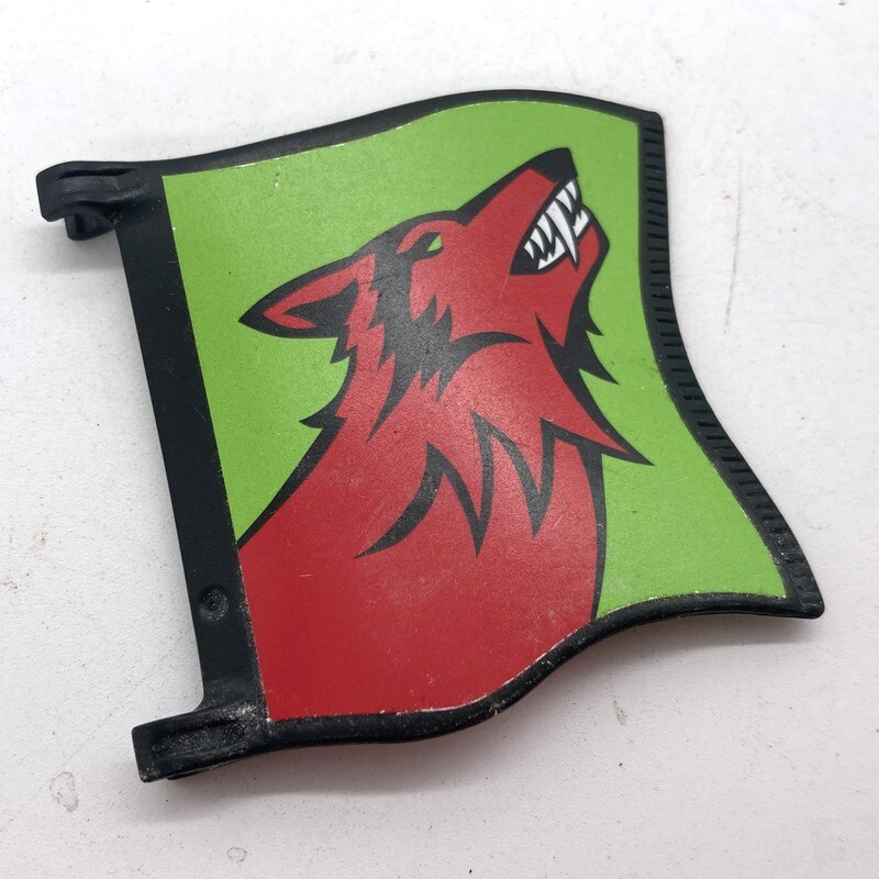 Playmobil drapeau loup rouge vert Playmobil drapeau loup rouge vert