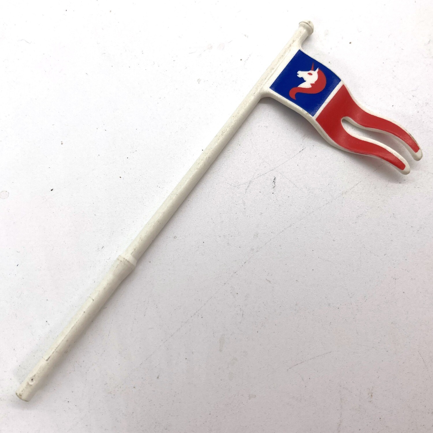 Playmobil drapeau pointe cheval bleu rouge