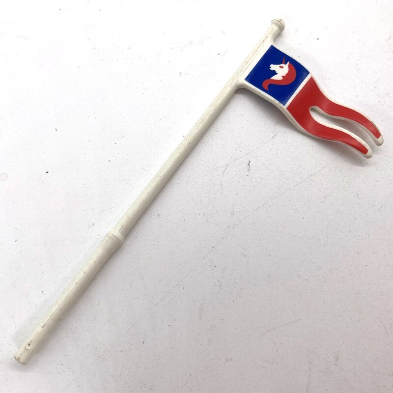 Playmobil drapeau pointe cheval bleu rouge
