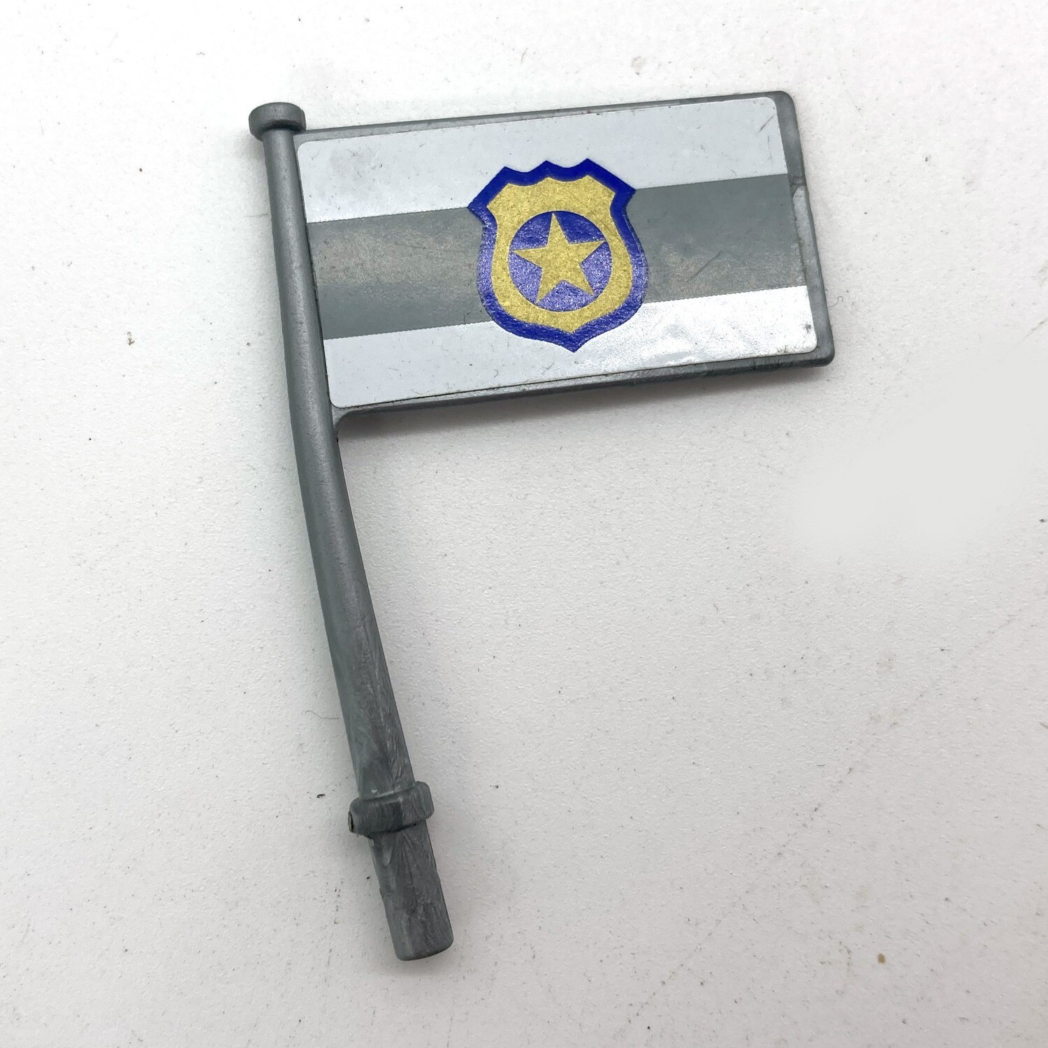 Playmobil drapeau police gris blanc