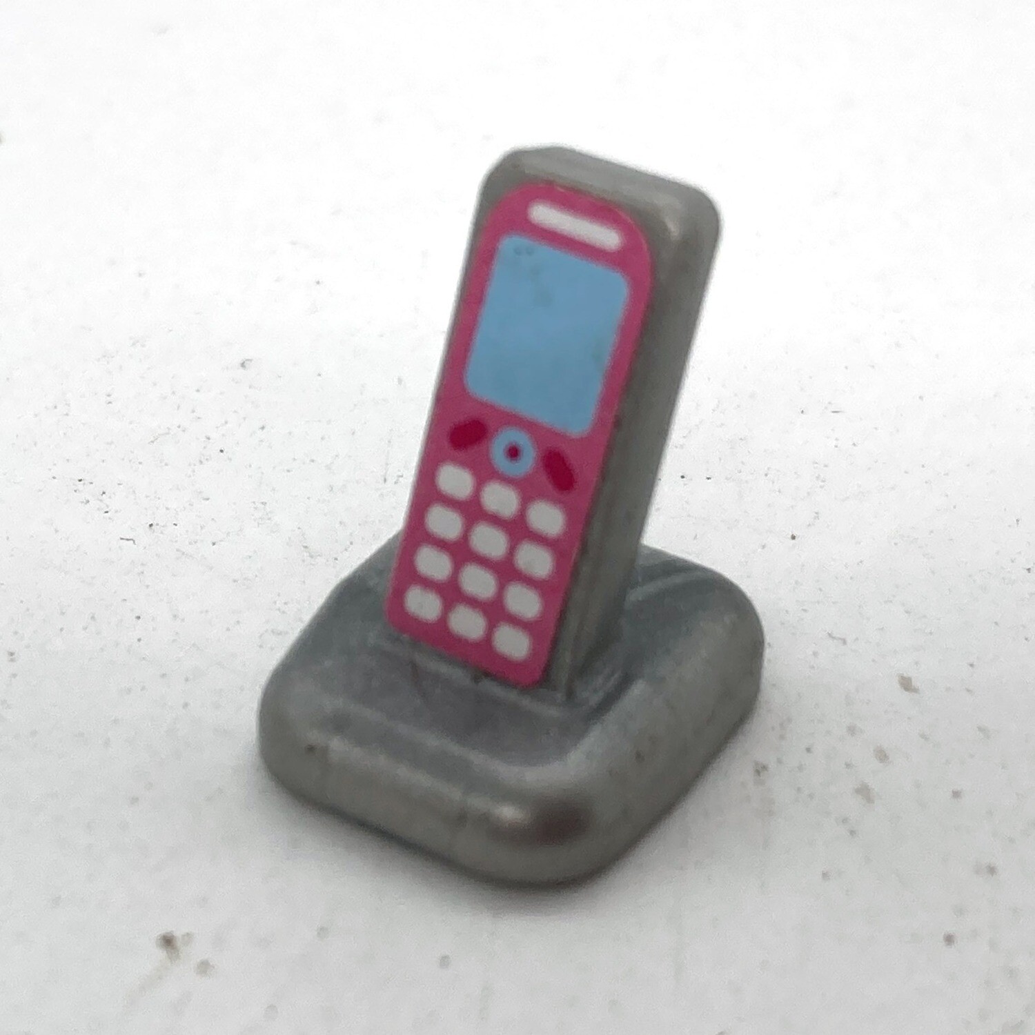 playmobil téléphone sur sa base gris