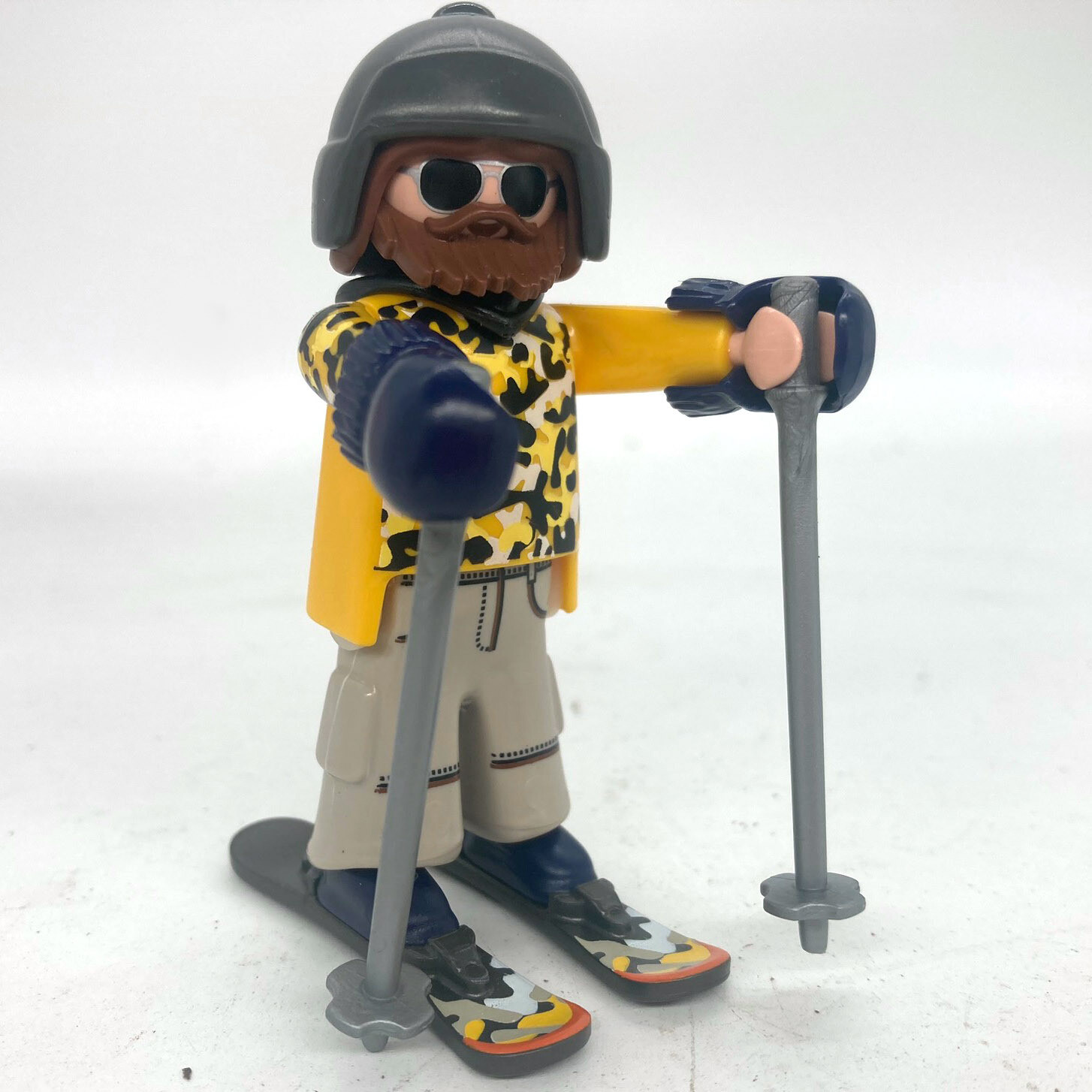playmobil skieur jaune