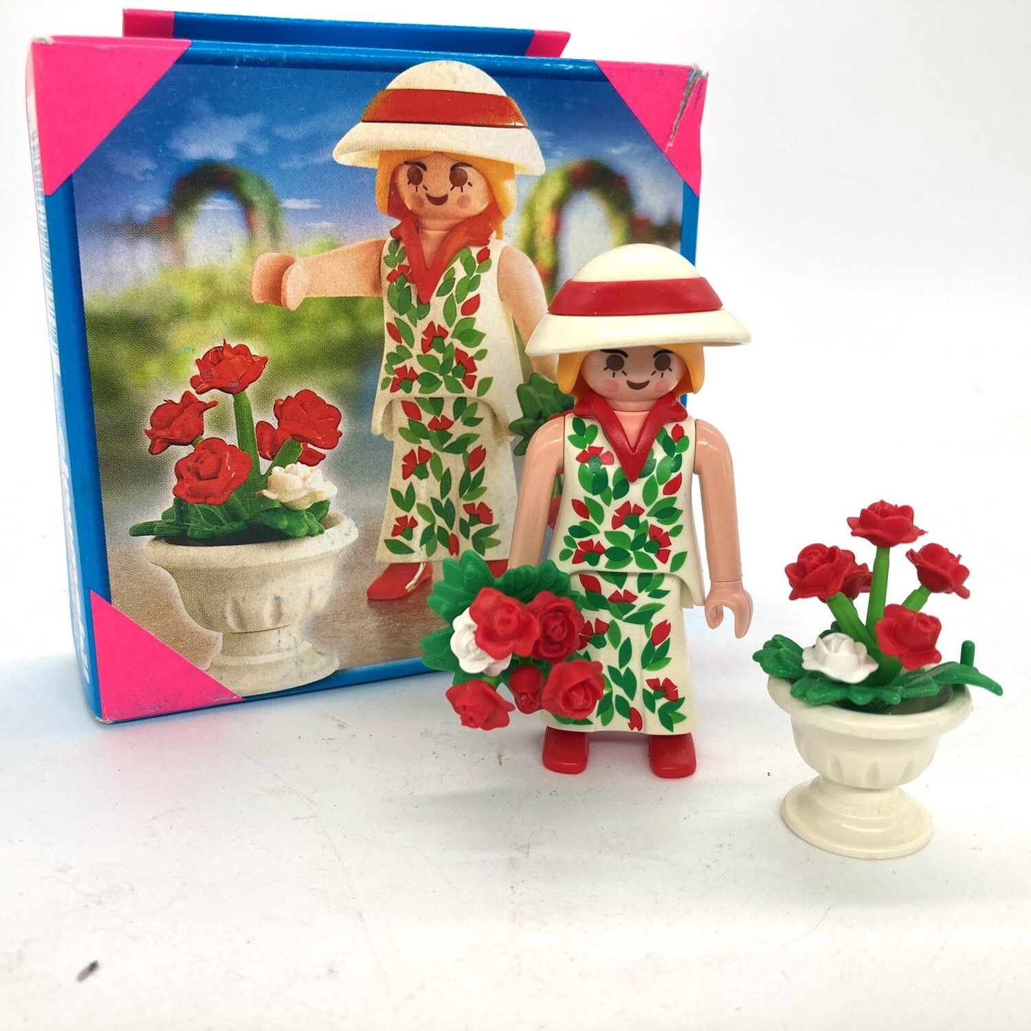 playmobil femme fleur rouge