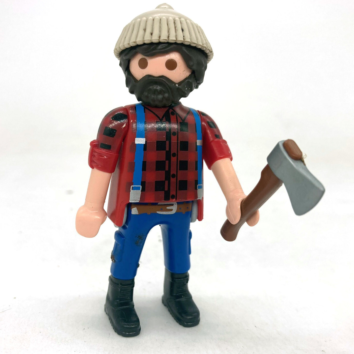 Playmobil homme bucheron rouge