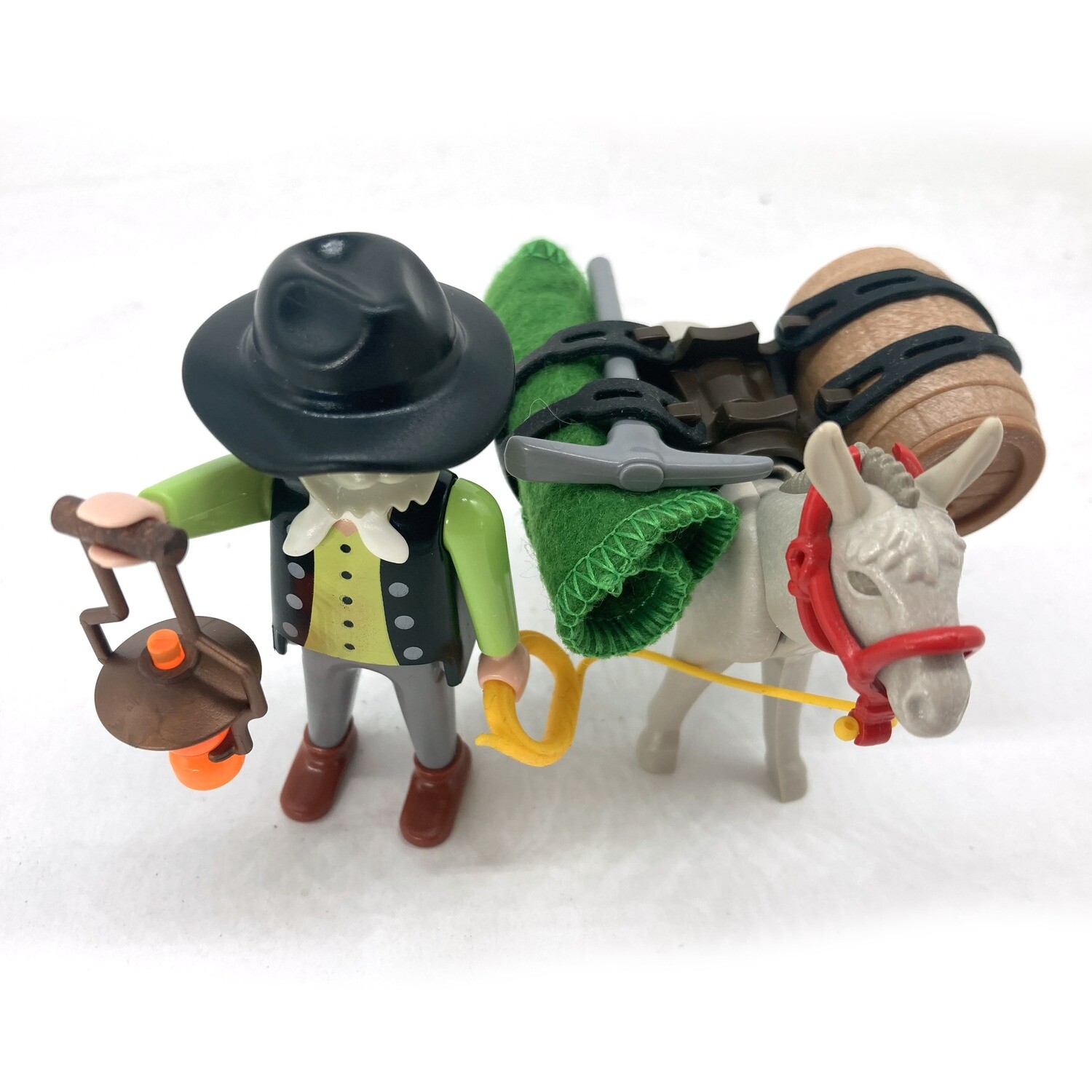 playmobil cowboy mineur chercheur d'or âne