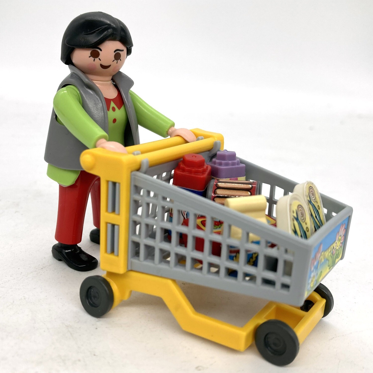 Playmobil femme chariot de course