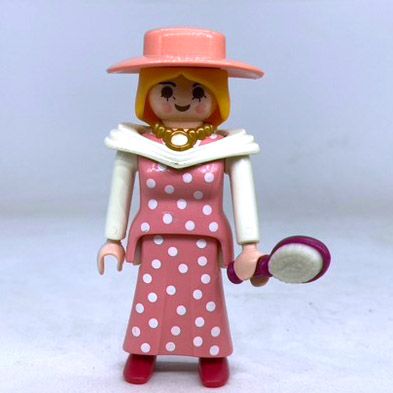 playmobil dame à pois rose