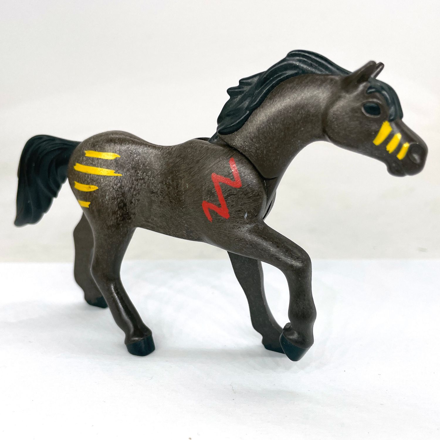 playmobil cheval au galop indien décoré