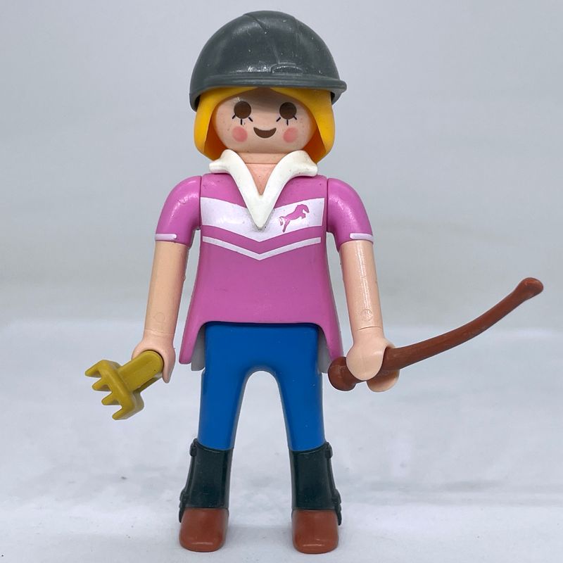 playmobil cavalière equitation rose
