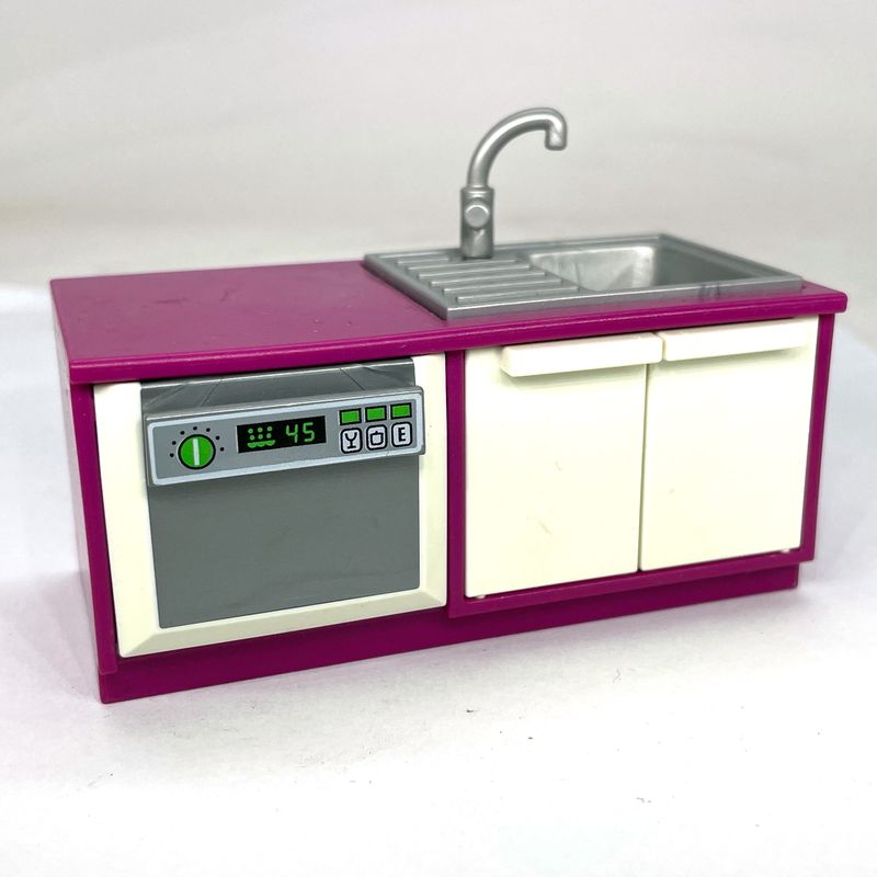 playmobil évier machine à laver violet
