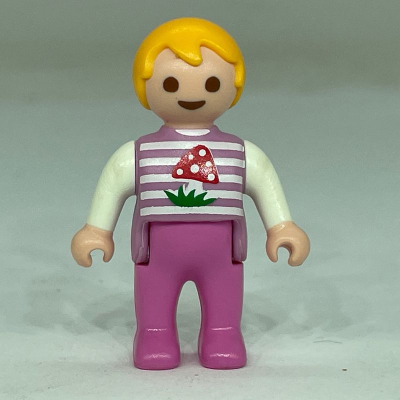 playmobil bébé rose champignon