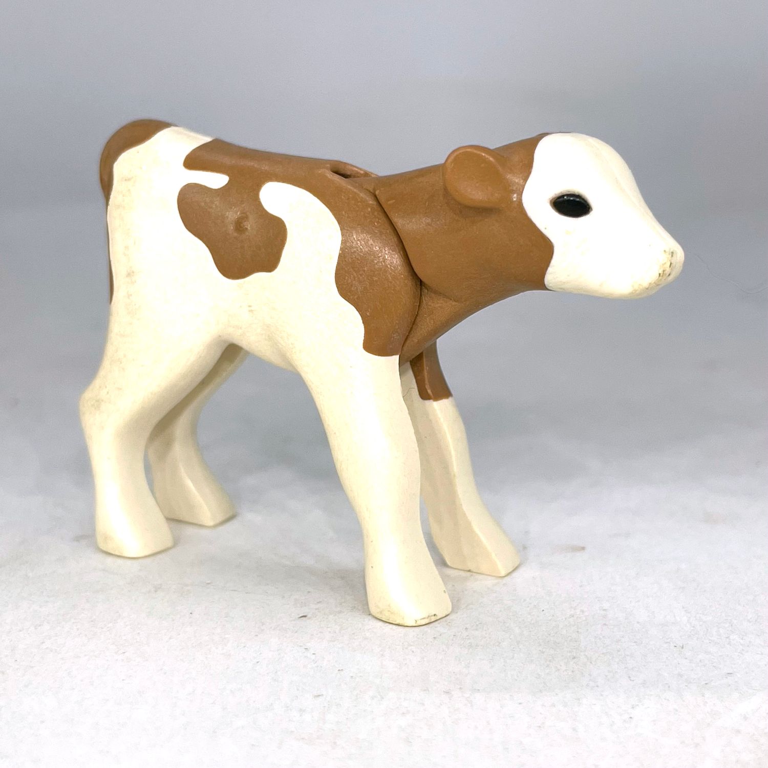 playmobil veau blanc marron clair