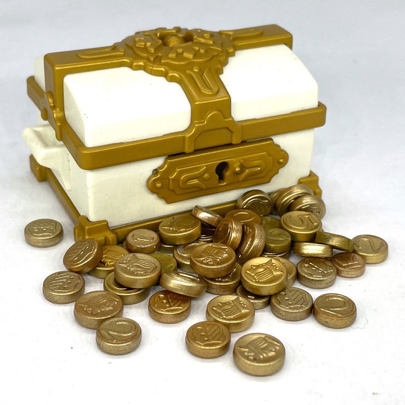 Playmobil coffre trésor blanc or