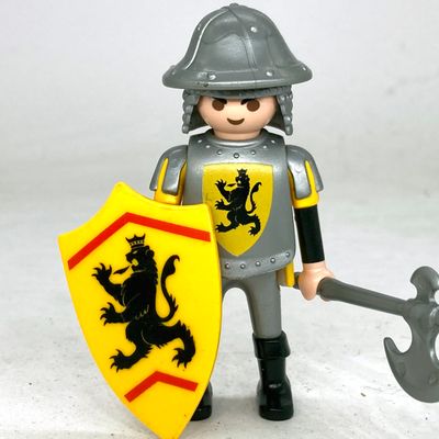 Figurine Playmobil Chevalier Noir 4517 / Chevalier Du Lion - Occasion, Pour Collection Ou Jeu