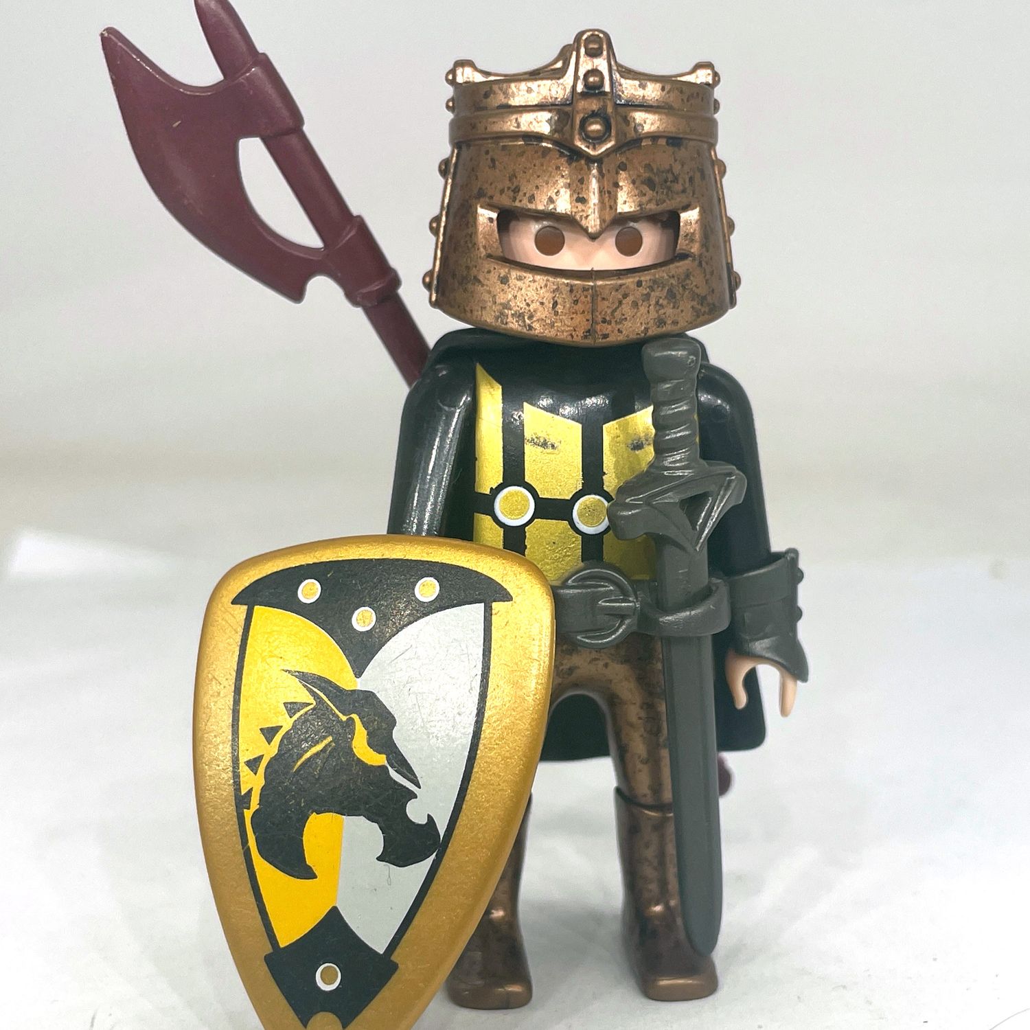 Playmobil chevalier cuivre et or