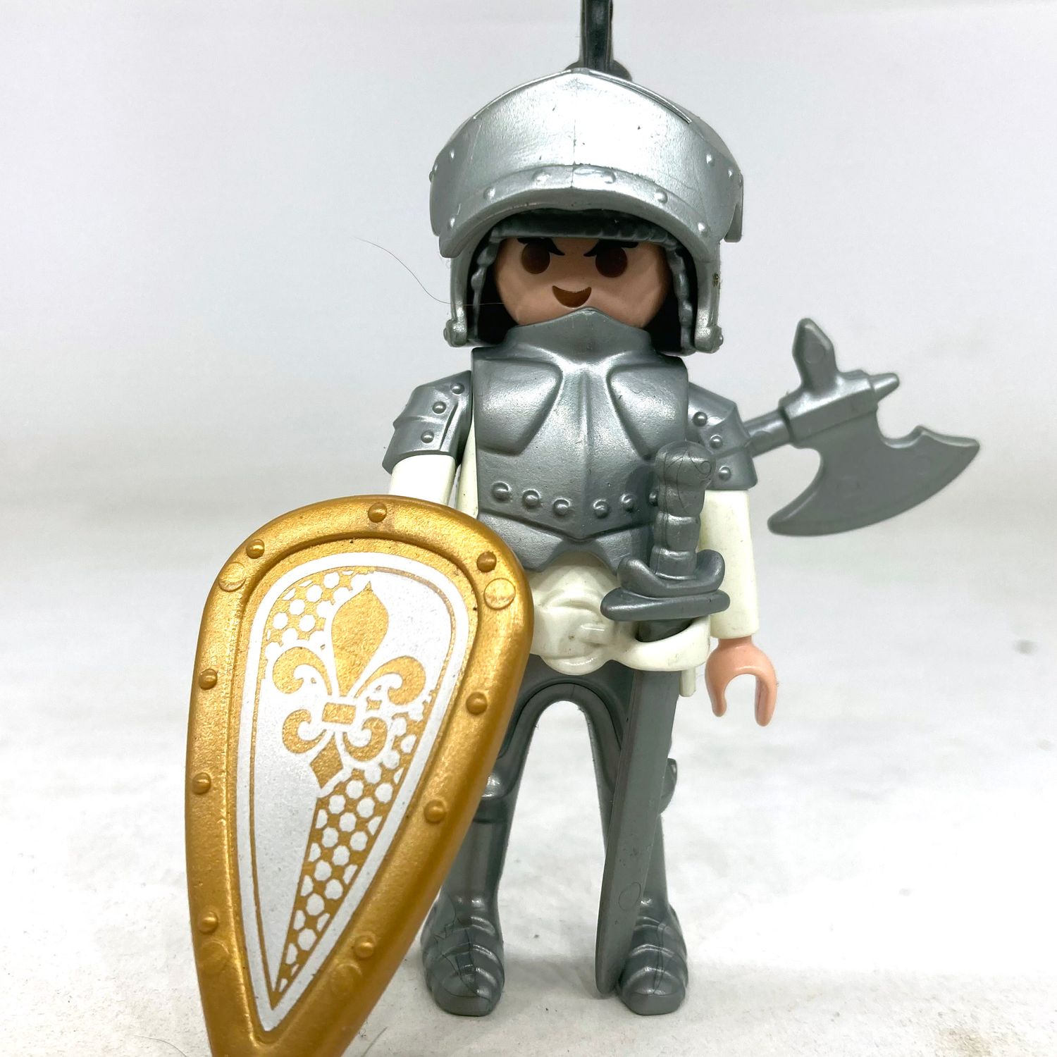 playmobil chevalier lys argent