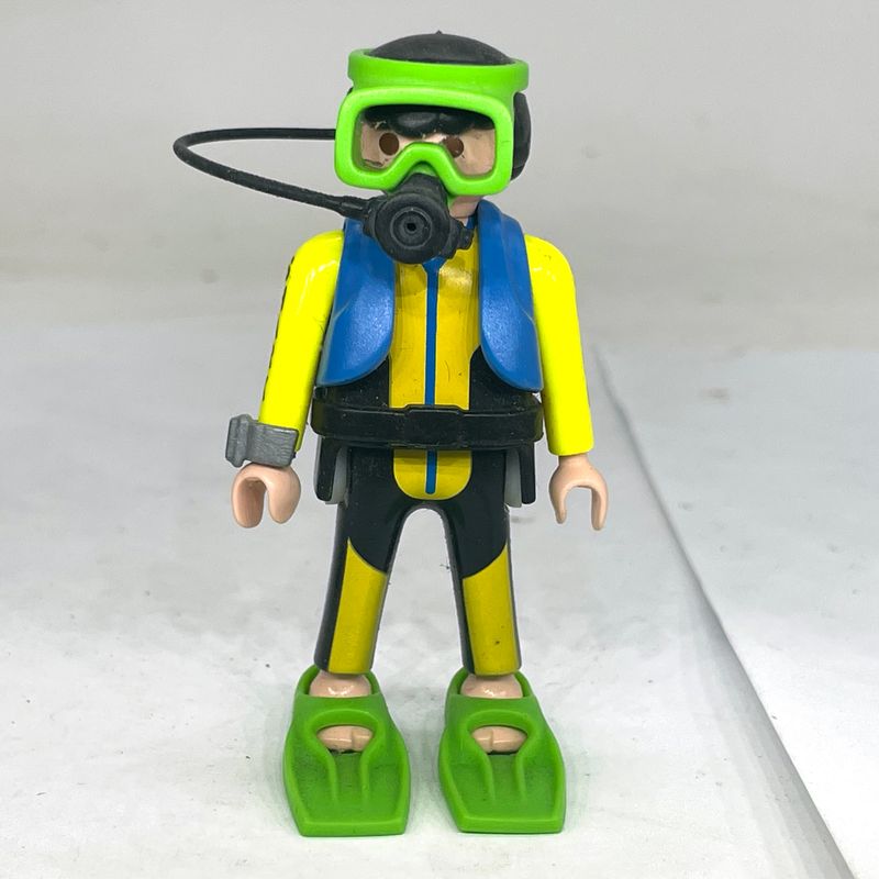 playmobil plongeur jaune fluo