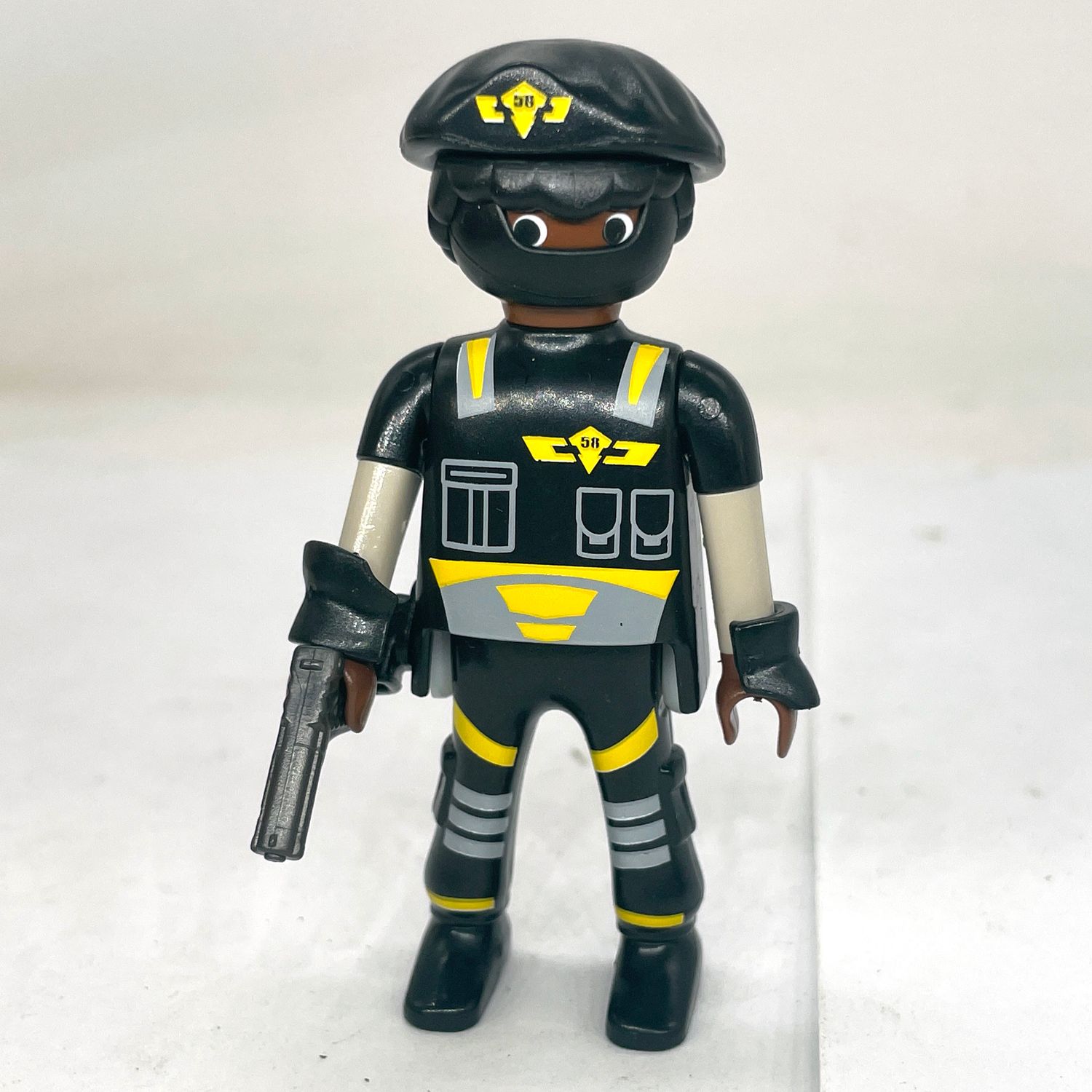 playmobil policier gris swat black