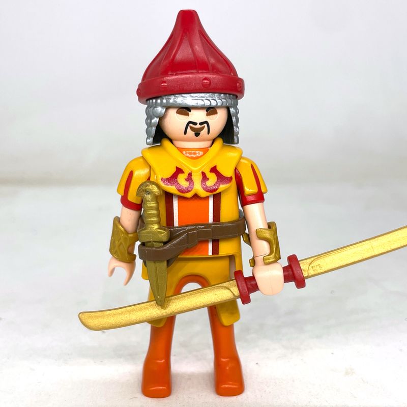 playmobil guerrier mongol orange