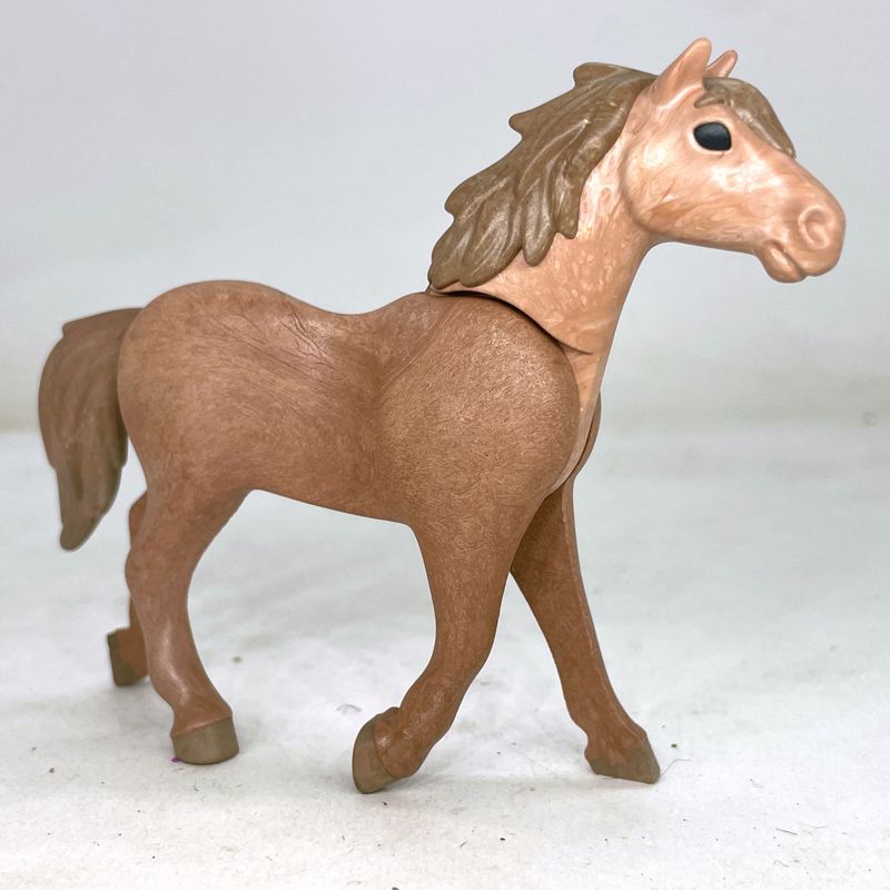 playmobil cheval dynamique marron