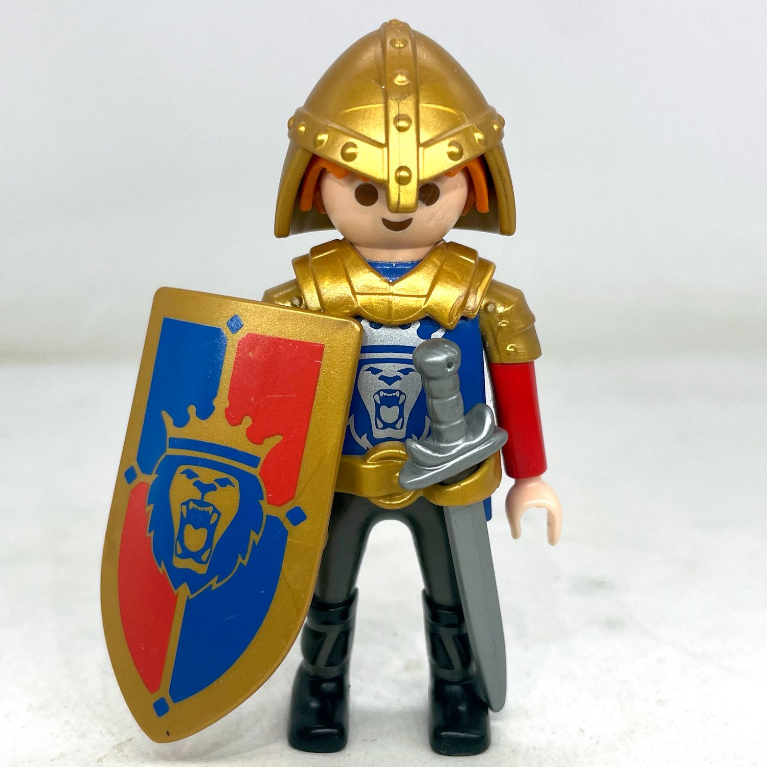 playmobil chevalier lion or