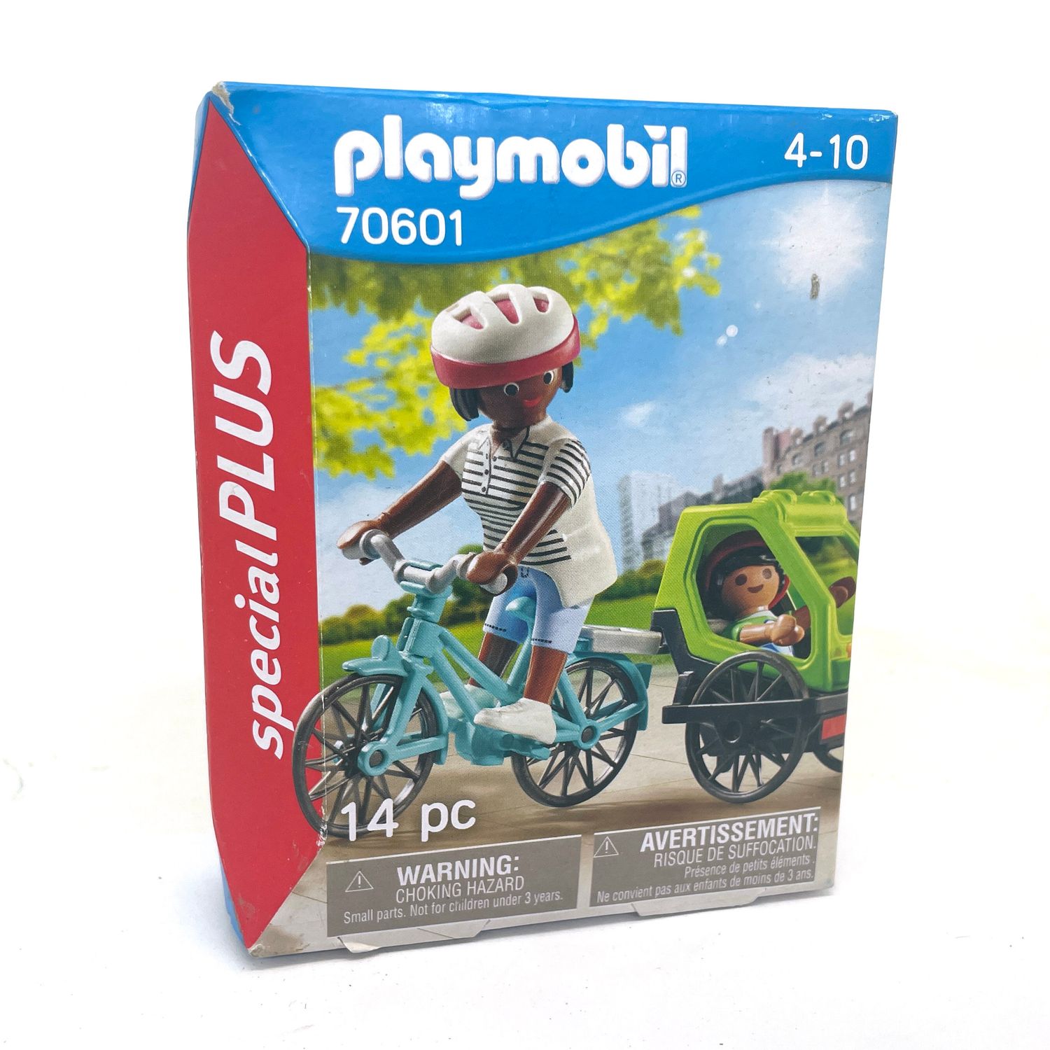 playmobil 70601 cycliste avec remorque
