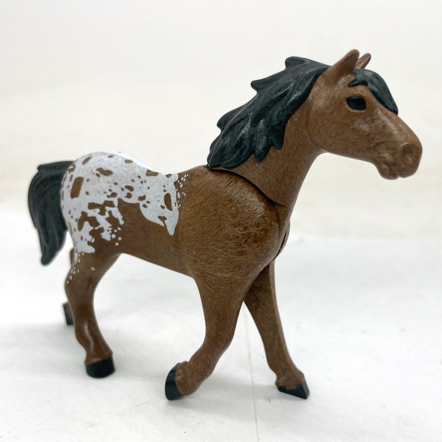 playmobil cheval marron taché blanc