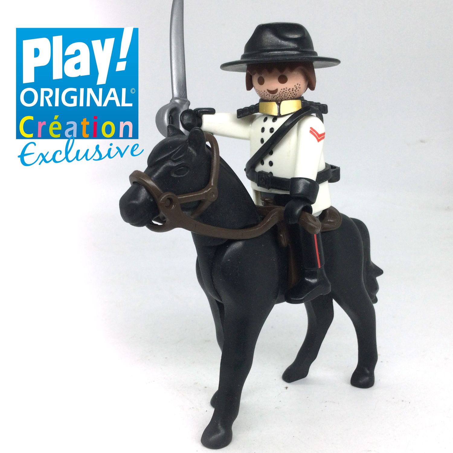 Playmobil officier en blanc -décalco crea-