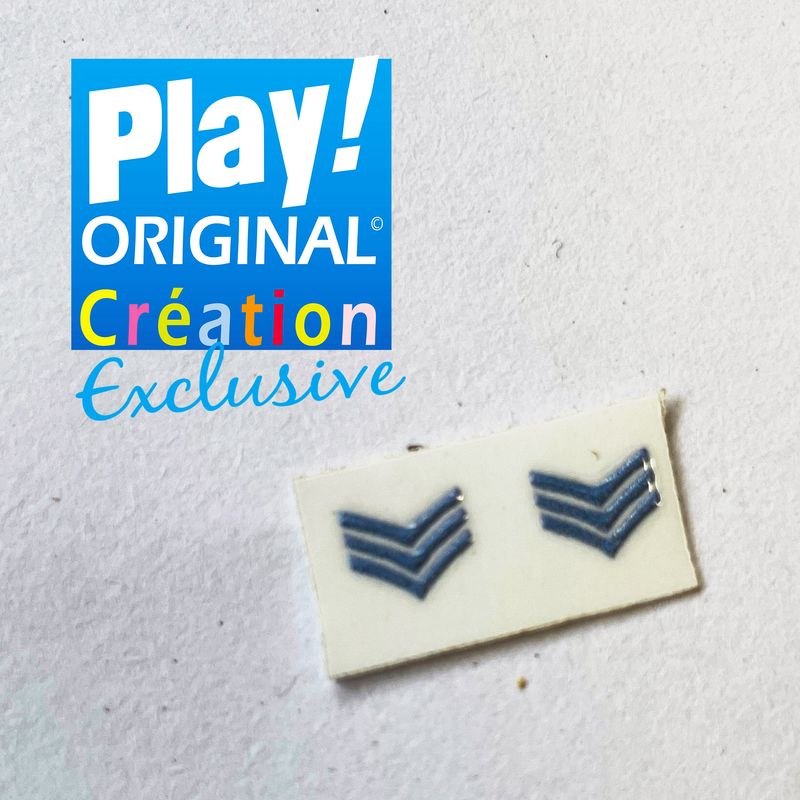 Playmobil décalcomanie galon triple bleu