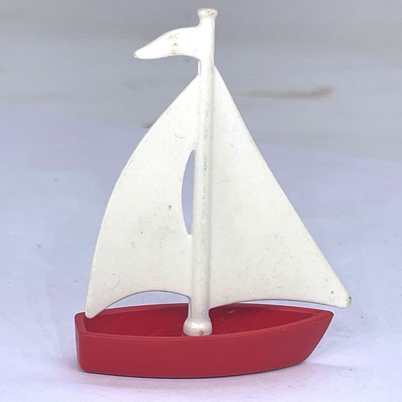 Playmobil jouet bateau rouge