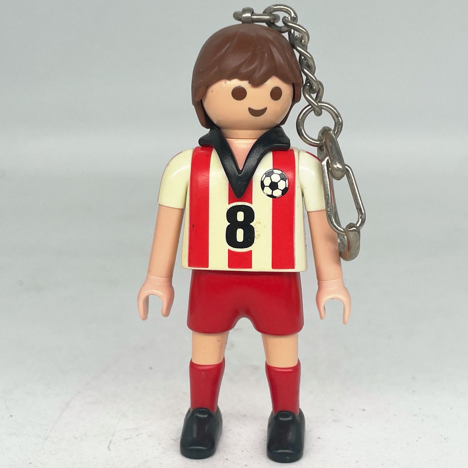 playmobil porte clé footballeur rouge