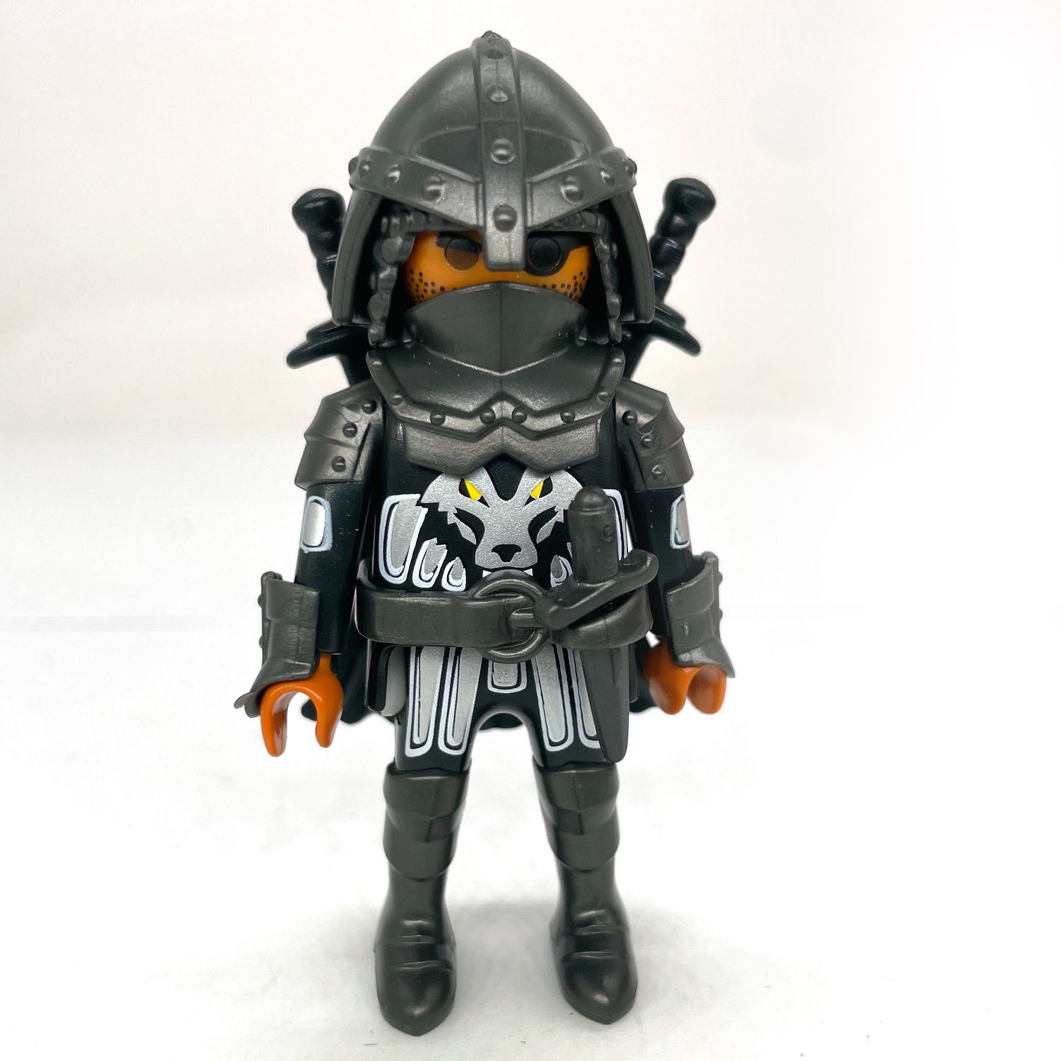 Playmobil chevalier loup noir