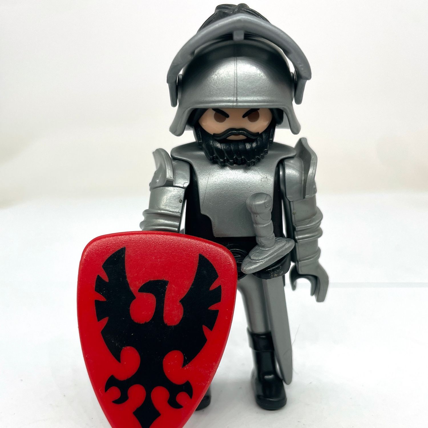 Playmobil chevalier argent aigle