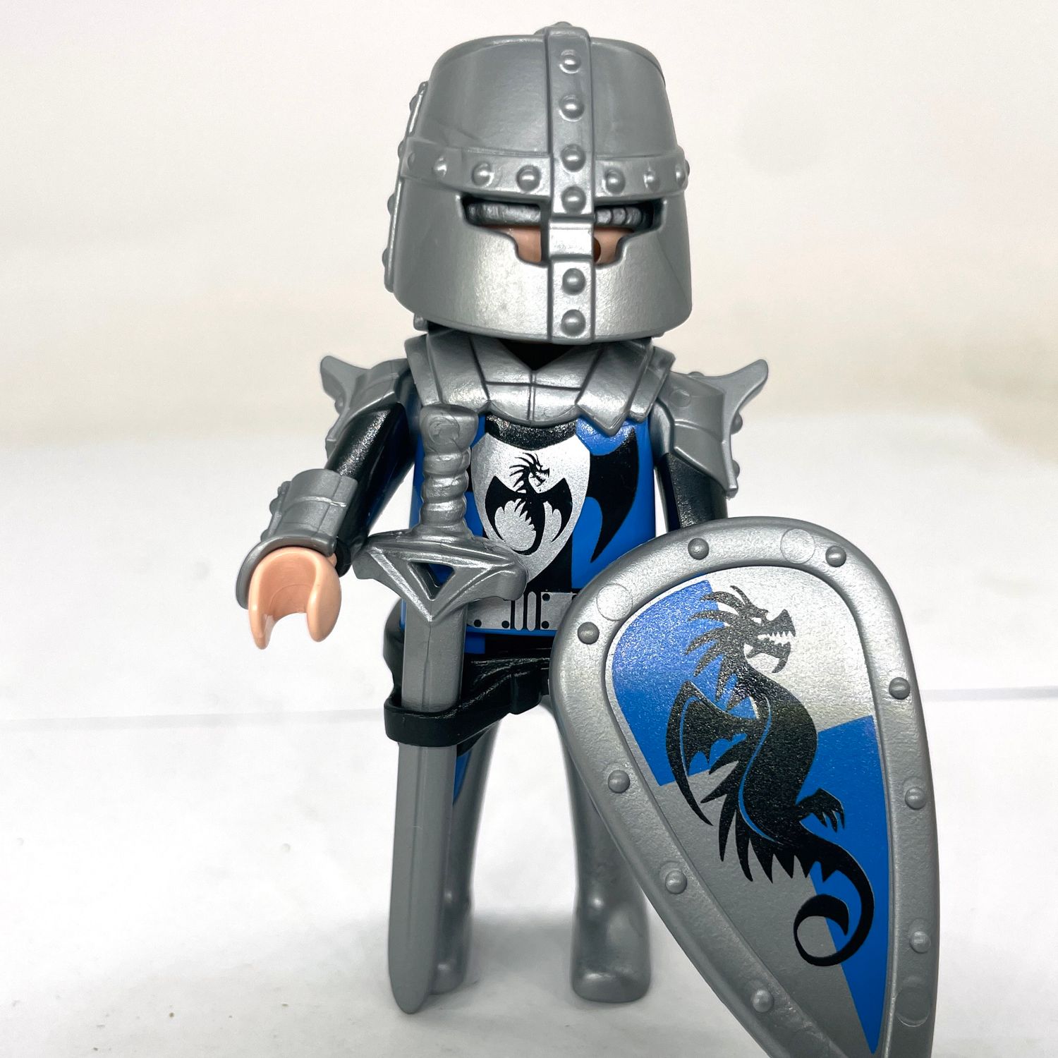Playmobil chevalier dragon bleu