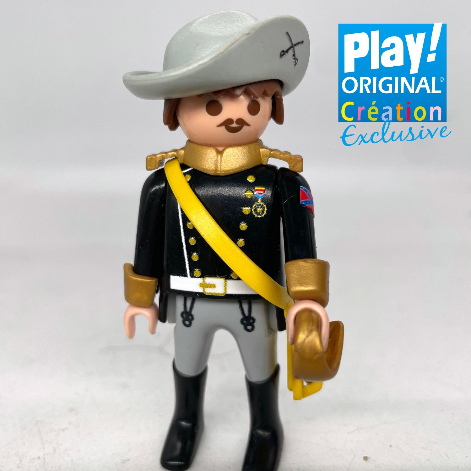 playmobil officier sudiste buste custom