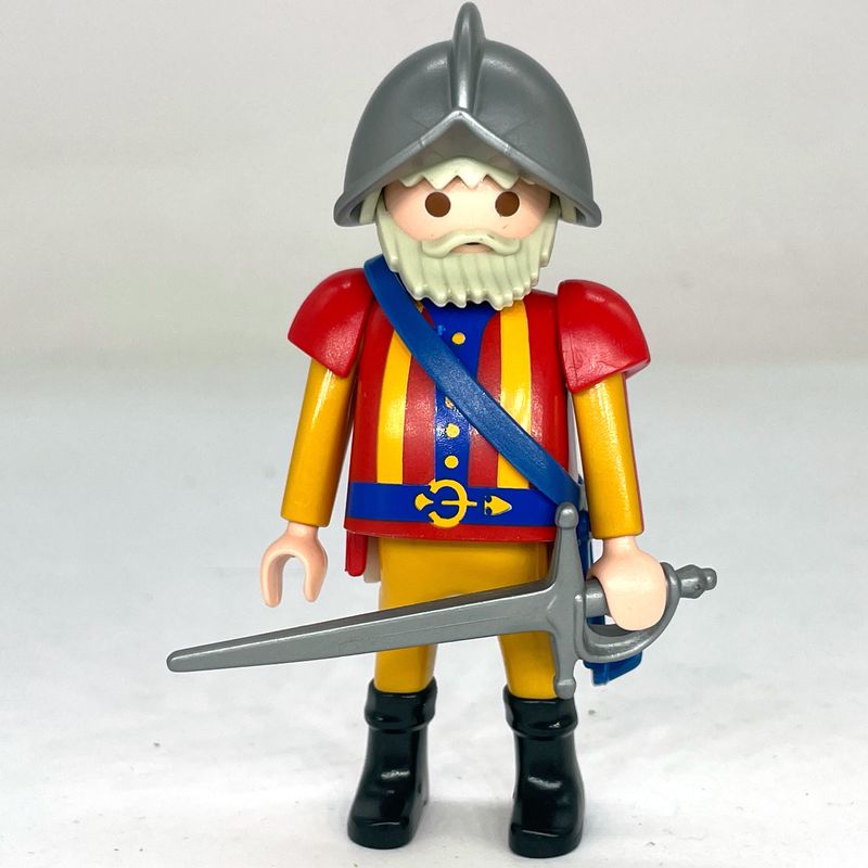 playmobil conquistador ventru rouge et jaune