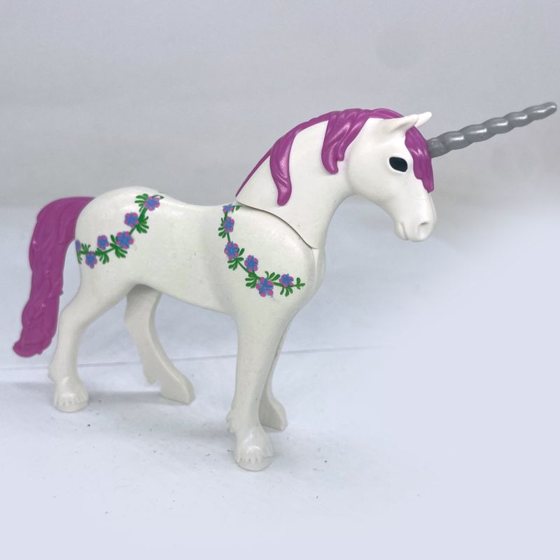 playmobil grande licorne rose fleurie