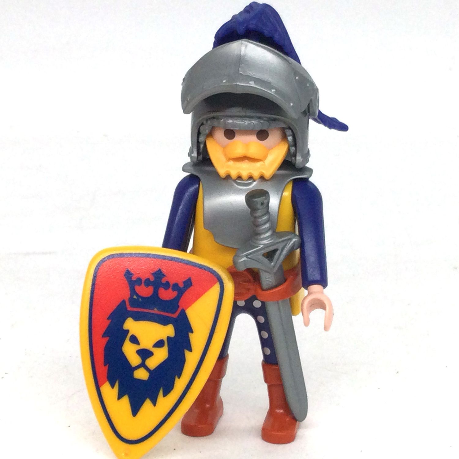 playmobil chevalier lion bleu jaune